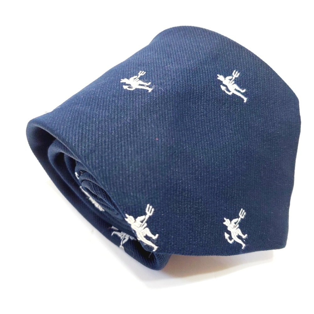 Ram Collection Necktie Blue & Silver Devil Themed Men's Neck Tie 56x3.5"